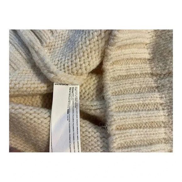 Mango Women’s Small Cable Knit Thick Oversized Cream Sweater - Picture 4 of 5